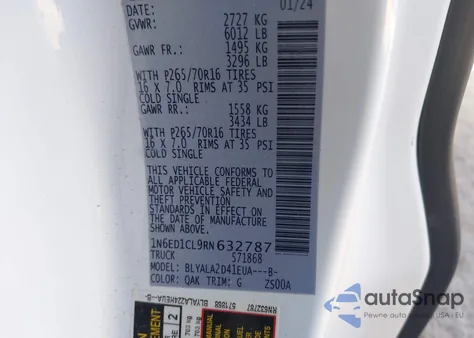 2024 Nissan Frontier King Cab S 4X2 z USA, uszkodzony, nr VIN 1N6ED1CL9RN632787